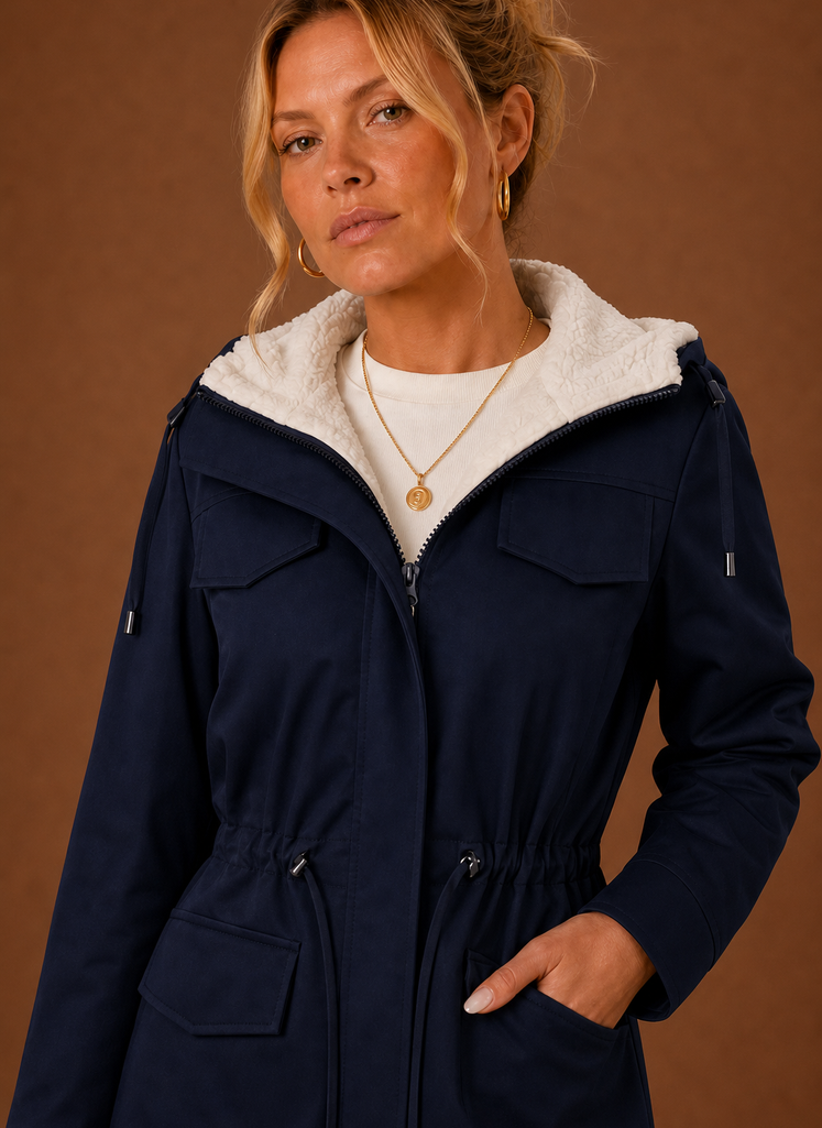 Women's Long Fleece-Lined Hooded Winter Parka, view 10