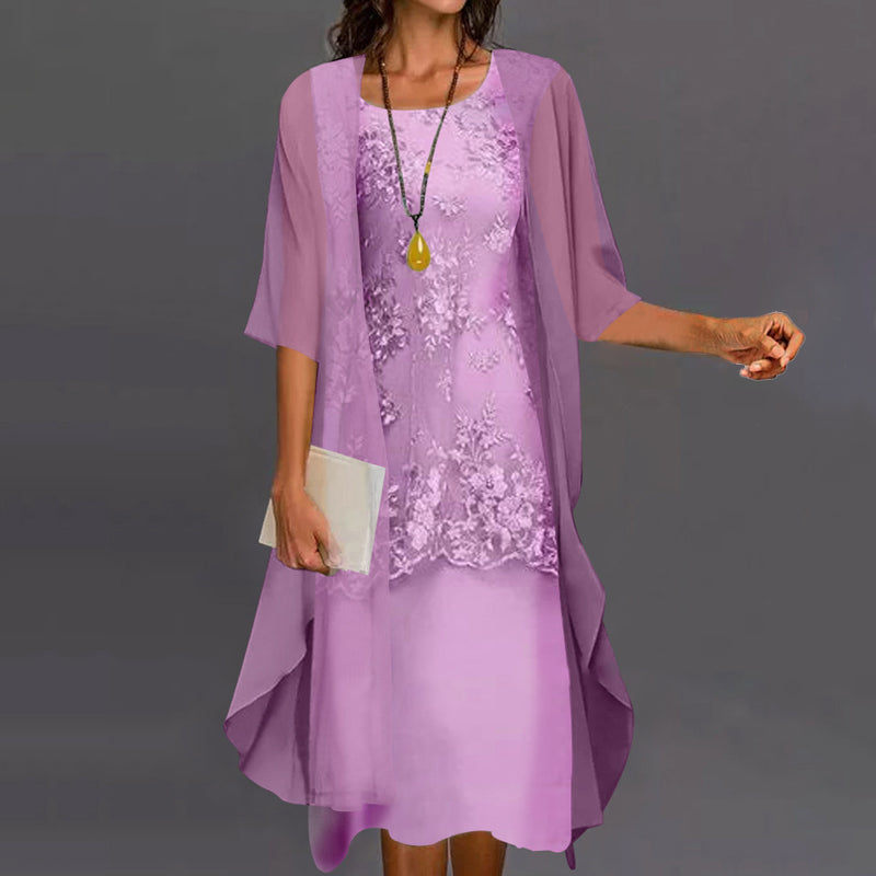 Women's Chiffon Two-Piece Top and Skirt Set, view 3
