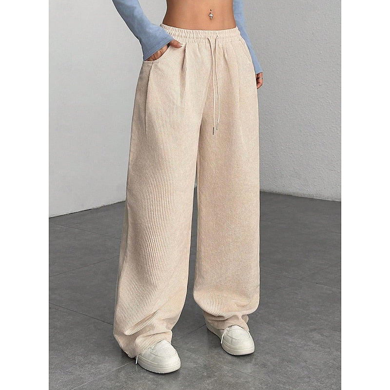Women's Flowy Elastic-Waist Wide-Leg Pants, view 9
