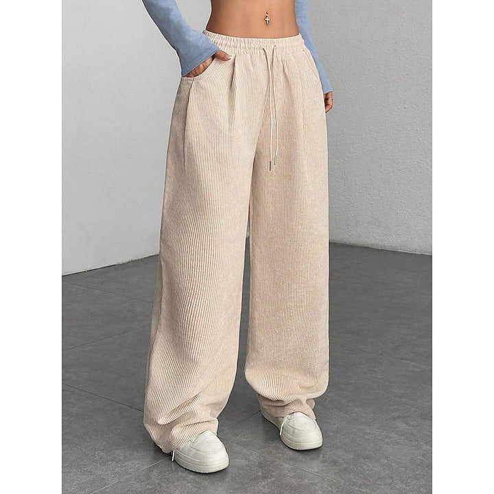 Women's Wide Leg Pants, High Waisted Flowy Casual Trousers