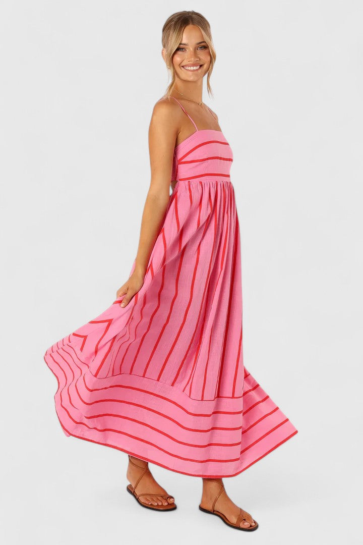 Women's Pink Lightweight Draped Maxi Dress