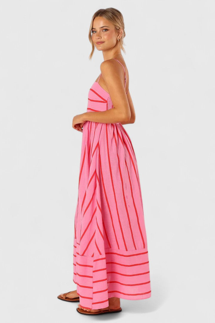 Women's Pink Lightweight Draped Maxi Dress, view 2