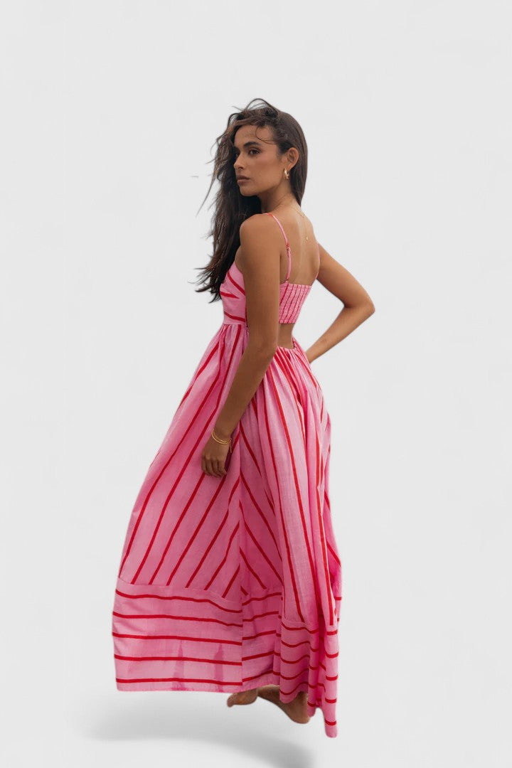 Women's Pink Lightweight Draped Maxi Dress, view 11