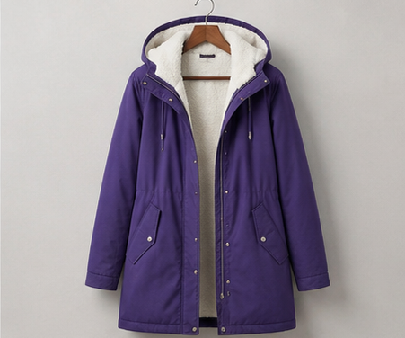 Women's Fleece Lined Winter Parka, Hooded Water Resistant Coat Plus Size