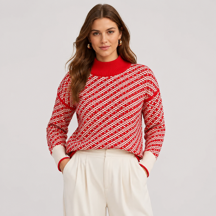 Women's Mock Neck Sweater, Viscose Blend Soft Knit Pullover