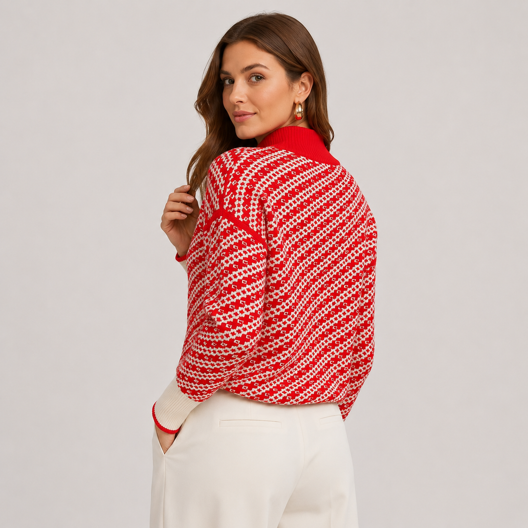 Women's Mock Neck Sweater, Viscose Blend Soft Knit Pullover