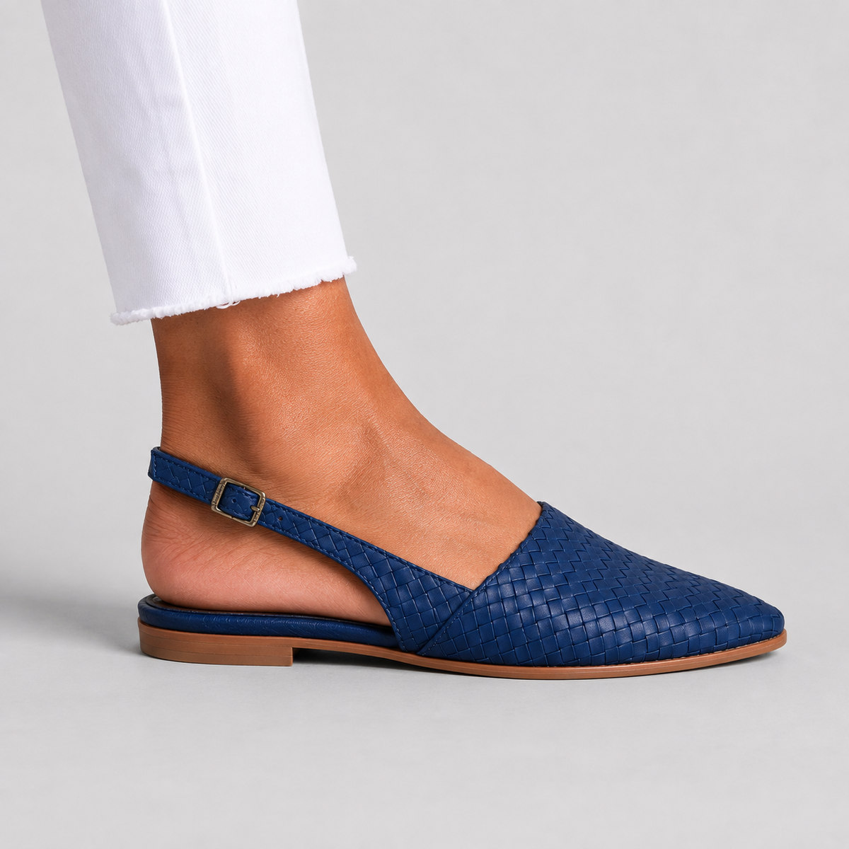 Women's Braided Slingback Flat Loafers, view 3