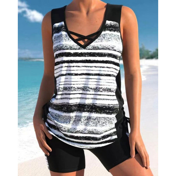 Two-piece tankini – high-waisted with a bandeau top