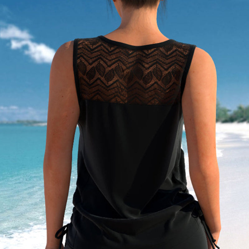 Two-piece tankini – high-waisted with a bandeau top