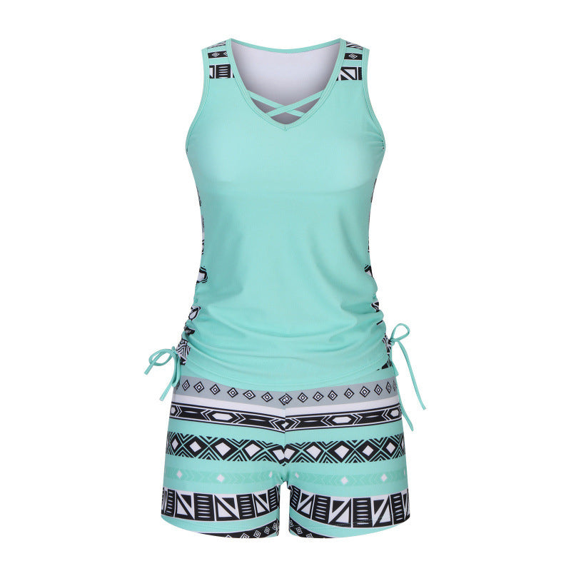 Two-piece tankini – high-waisted with a bandeau top