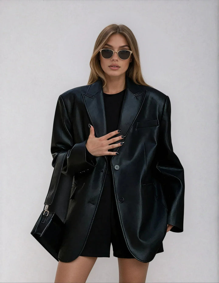 Women's Oversized Blazer, Loose Fit Structured Casual Suit Jacket