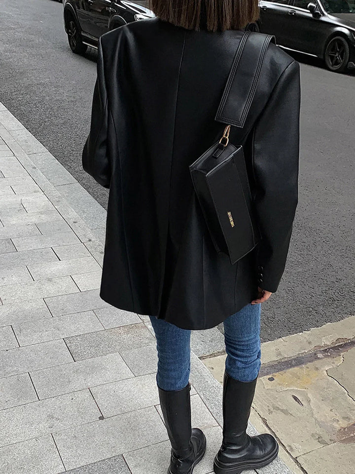 Women's Oversized Blazer, Loose Fit Structured Casual Suit Jacket