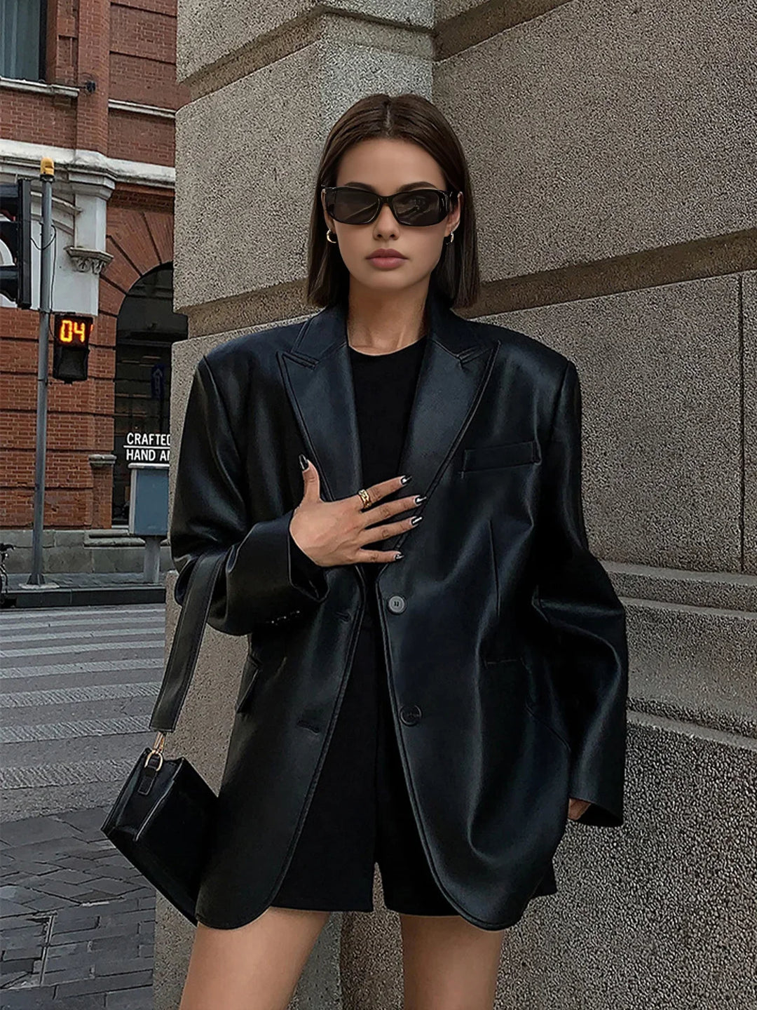 Women's Oversized Blazer, Loose Fit Structured Casual Suit Jacket