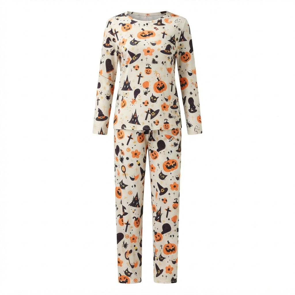 Spooky Hollow Pumpkin Ghost Halloween Pajamas for Women